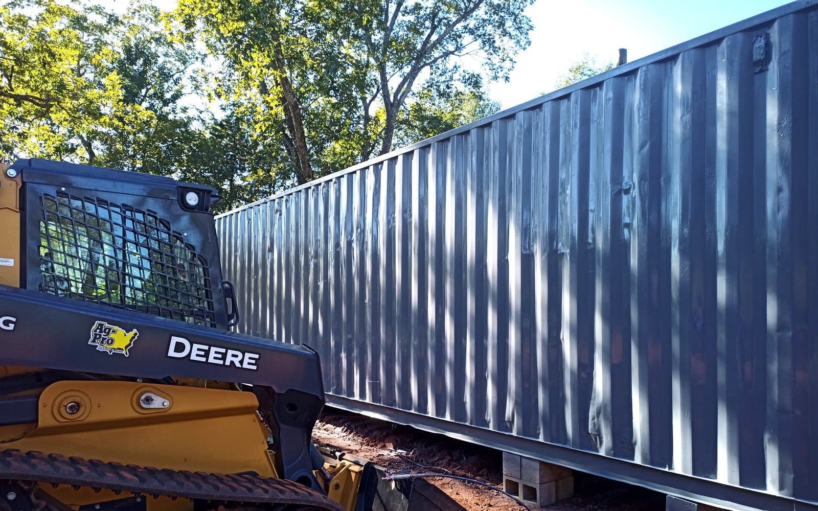 Shipping container grow space at the farm